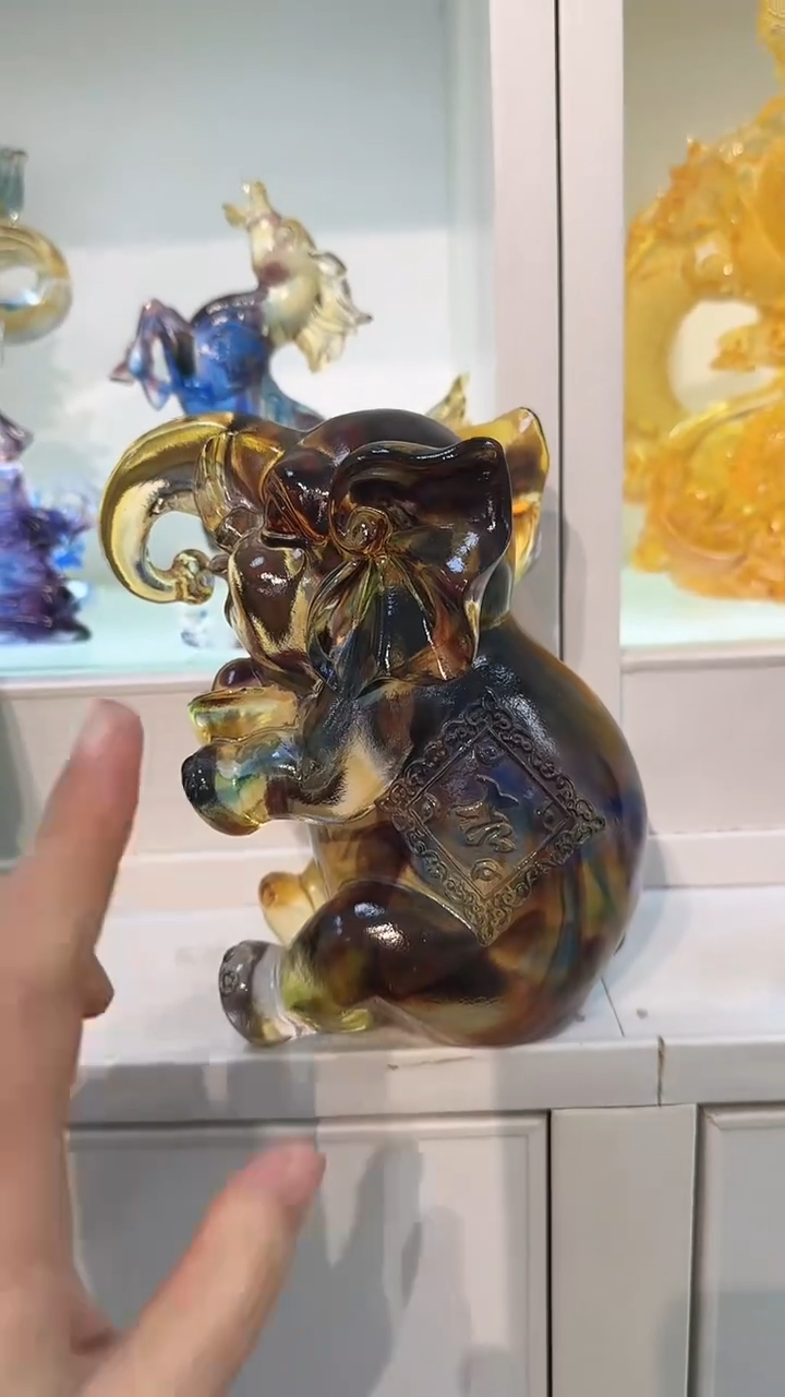 手工艺品琉璃大象