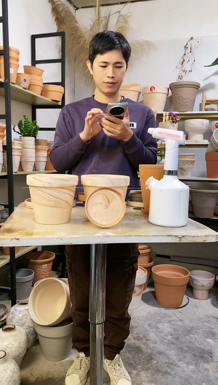 【闪购商品】陶15*14玛奇朵 2盆2托