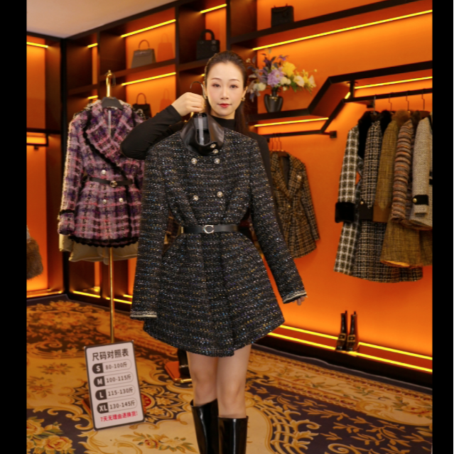 【YX】秋冬气质小香风设计师中长款羽绒服轻奢女 Y865