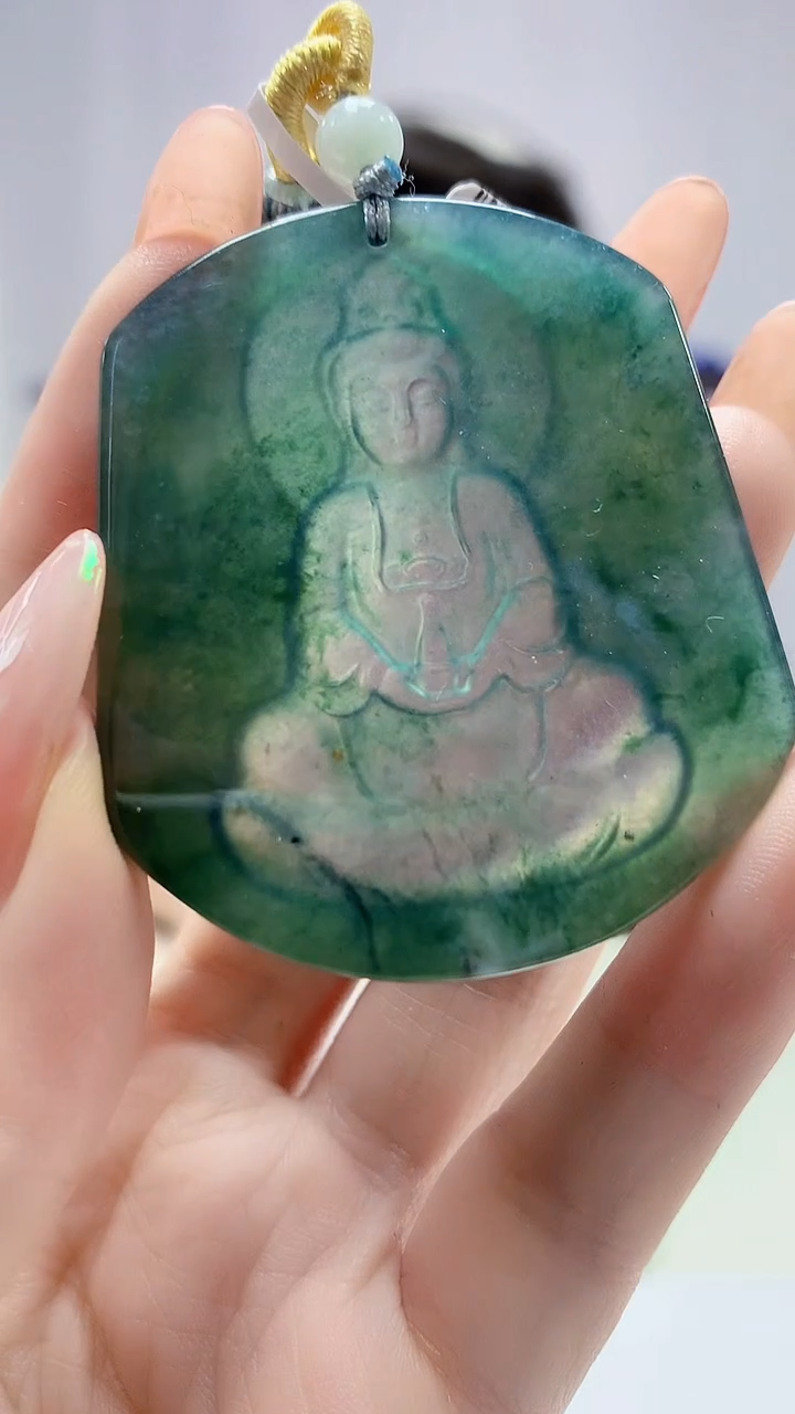 【闪购商品】定制翡翠未镶嵌1502DD-毛货挂件176