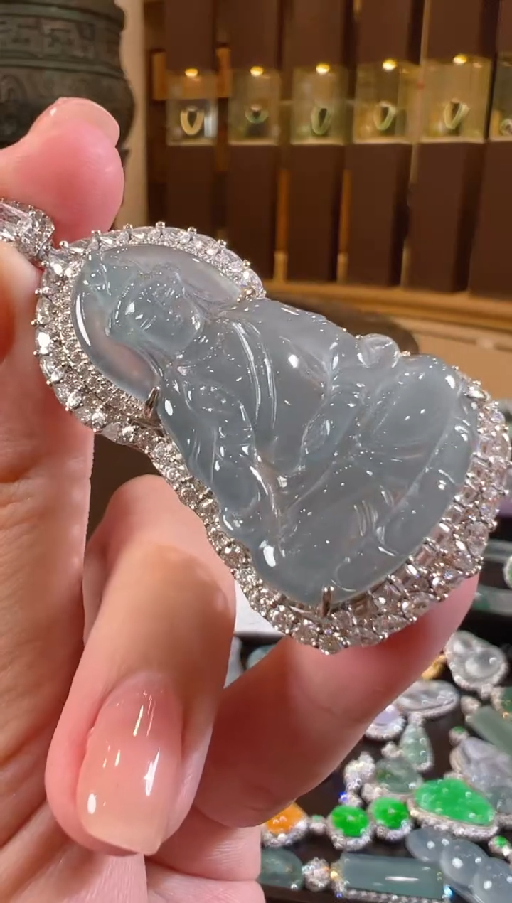 翡翠银S925镶嵌吊坠(不含链)天然A货翡翠JJ14多样性发一