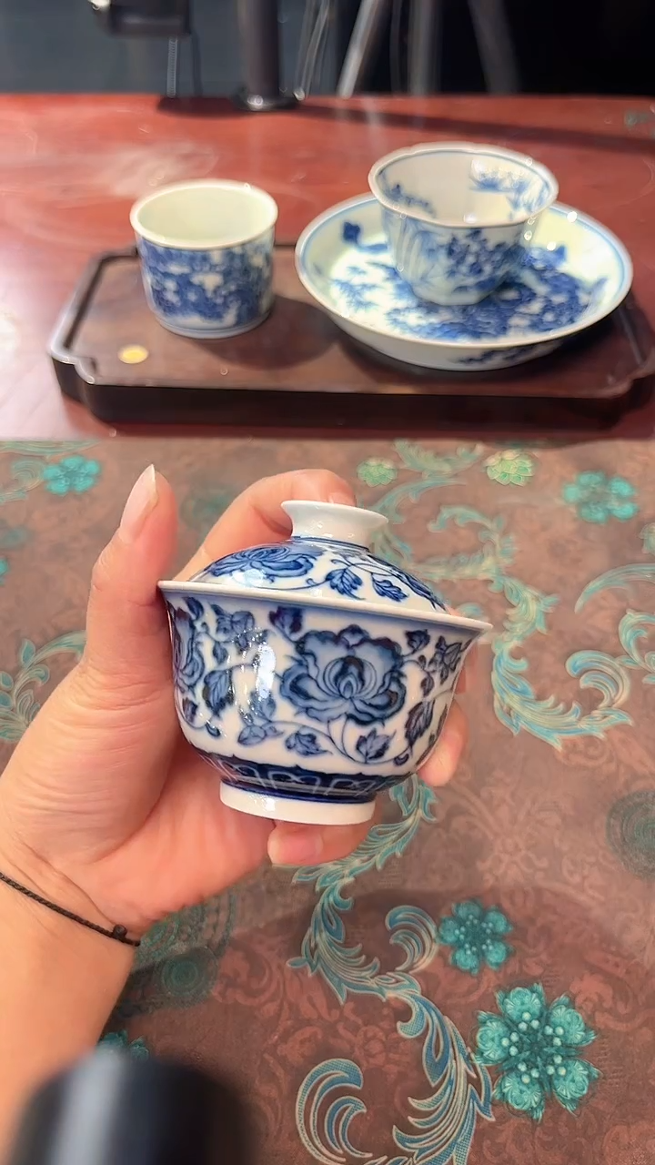 镹曰陶柴窑手工手绘青花