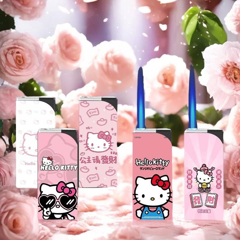 爆款时尚ins可爱公主蓝焰防风打火机高颜值个性网红打火机送男友