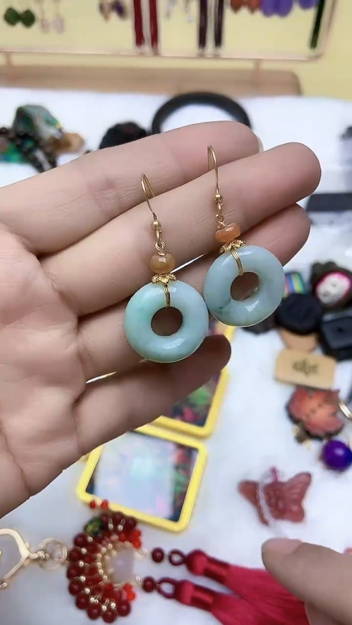 【闪购商品】翡翠耳饰未镶嵌A36DGFGHGFD