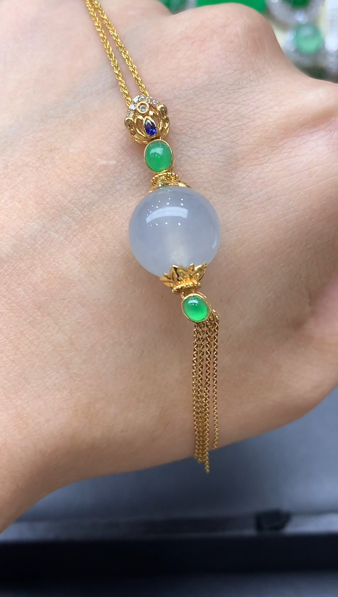 颈饰18K金镶嵌翡翠620-中国好珍宝