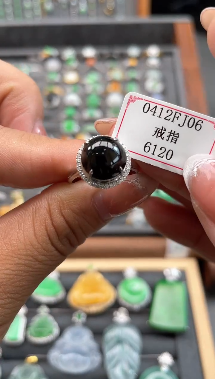 翡翠戒指18K金镶嵌0412FJ06