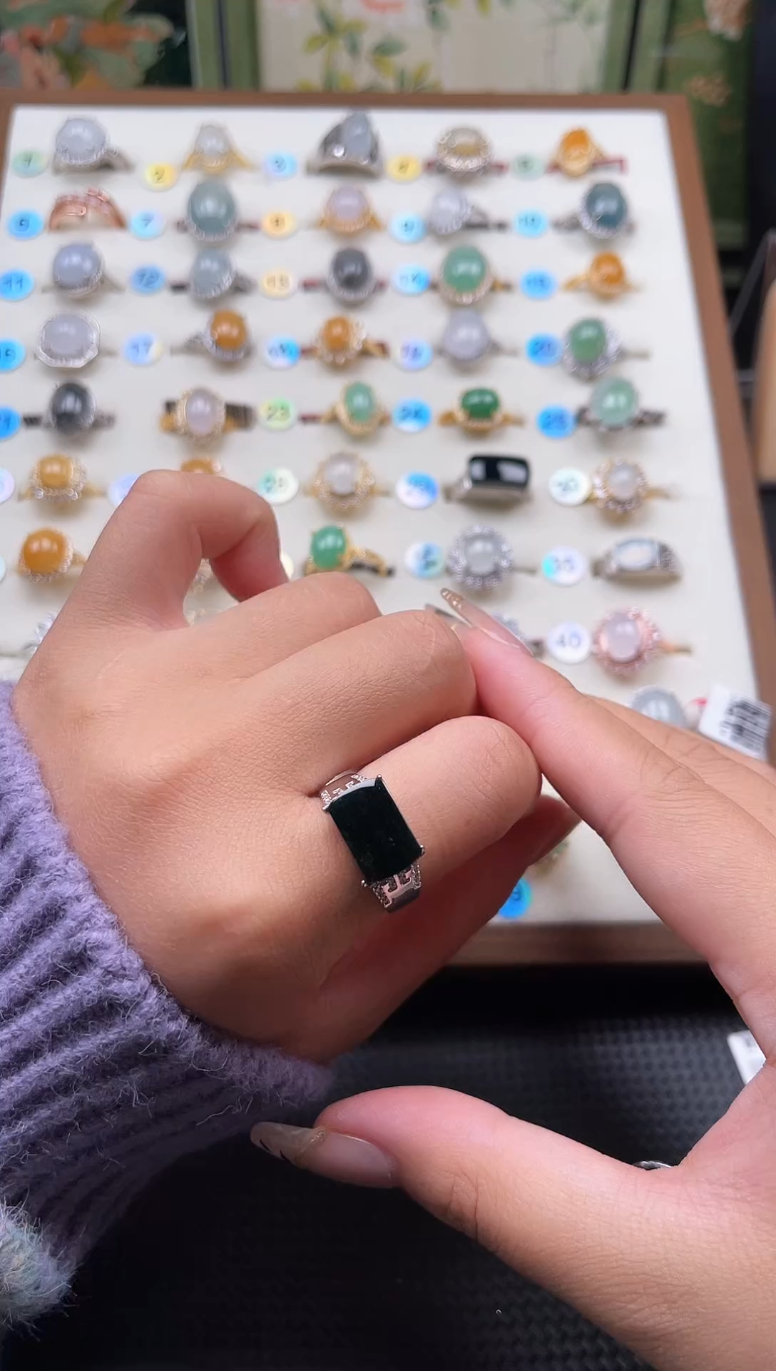 【闪购商品】翡翠戒指银S925镶嵌天然A货翡翠戒指