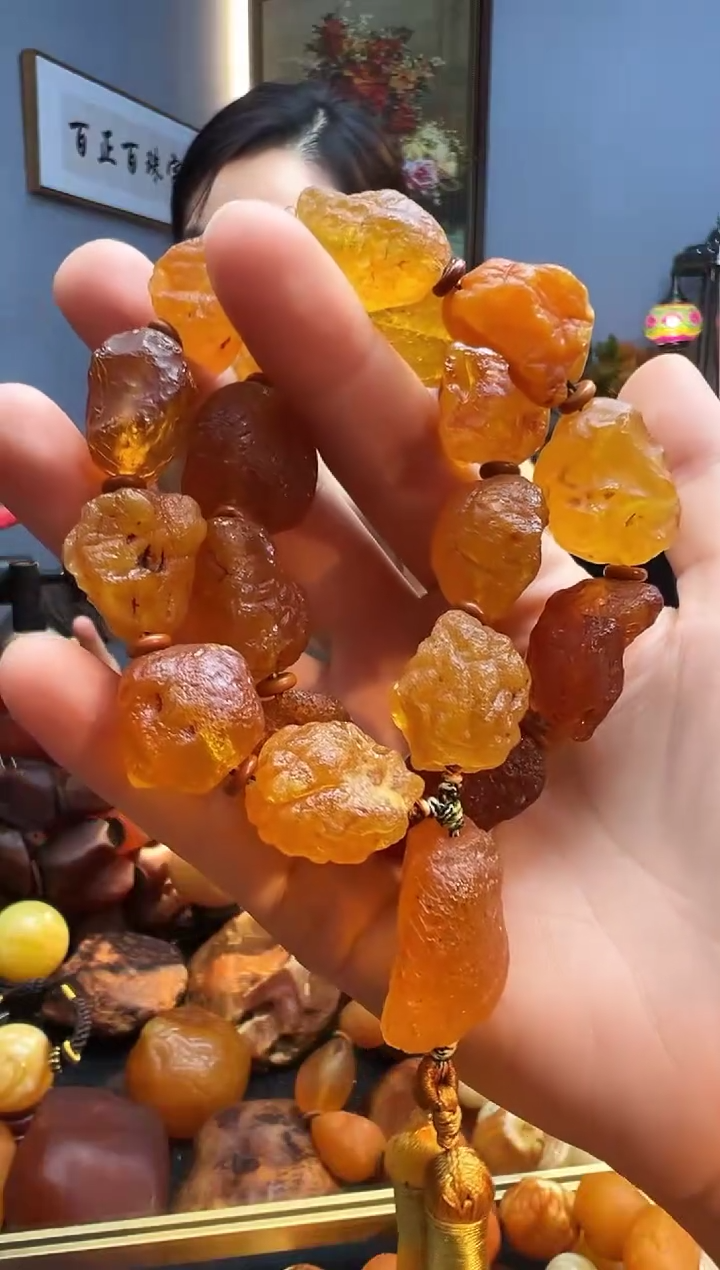 手链琥珀未镶嵌手持