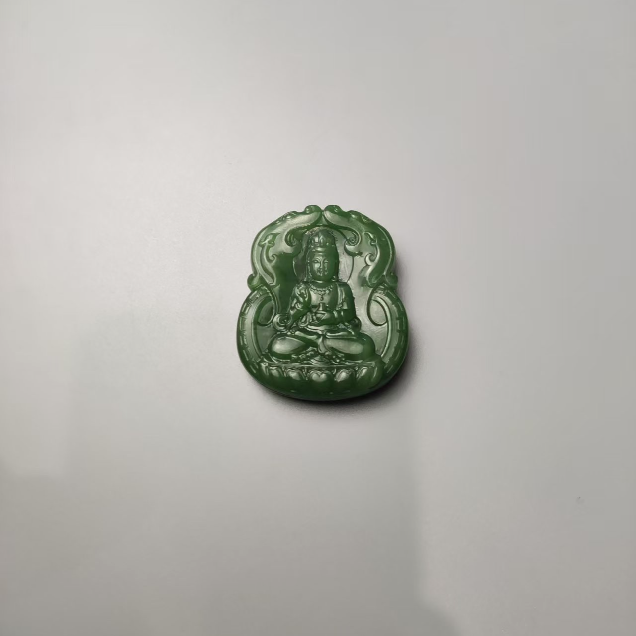 和田玉碧玉观音吊坠2073