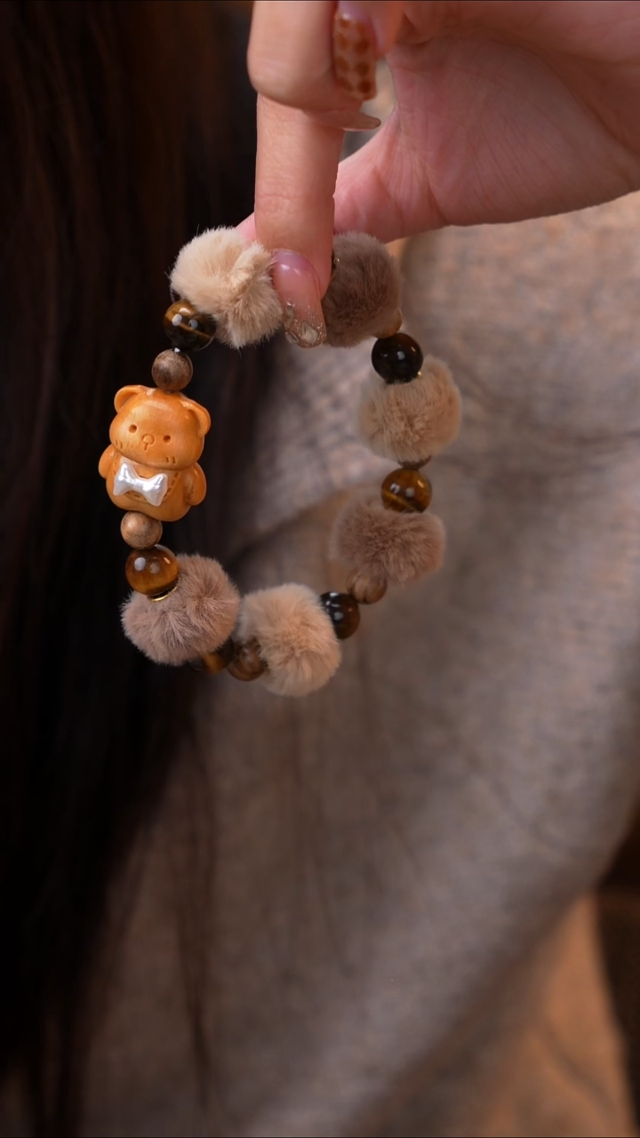 手串桃核毛茸茸文玩手串