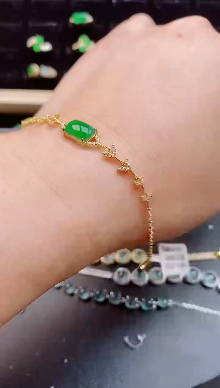 【闪购商品】翡翠手链银S925镶嵌12112