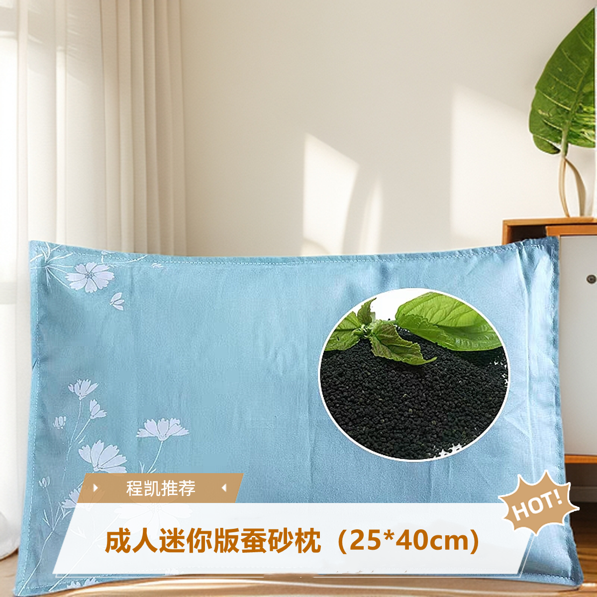 【程凯甄选】蚕砂枕 成人迷你枕  带枕套（内胆平铺25*40枕头）