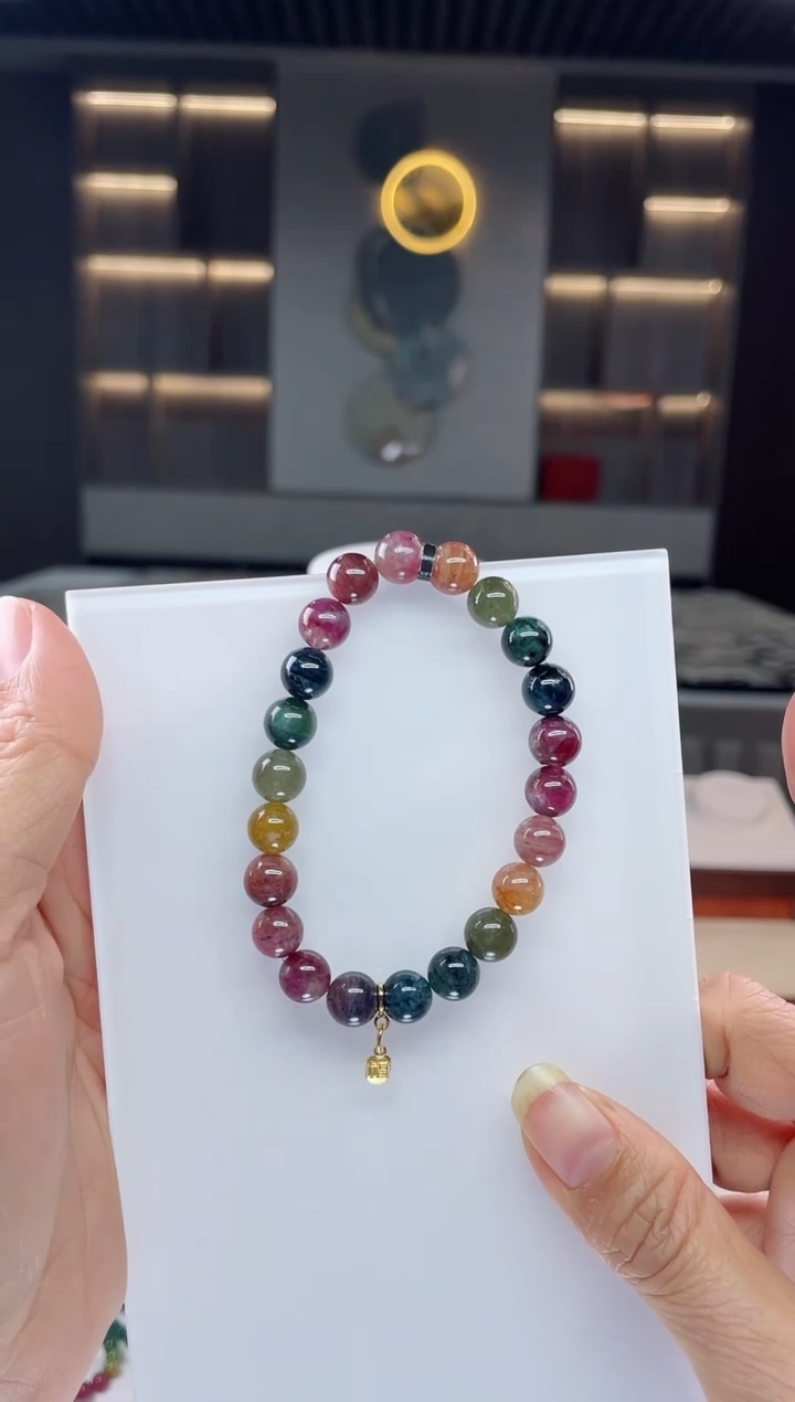 未镶嵌老矿碧玺单圈手8mm+碧玺（多样性发一条）Q