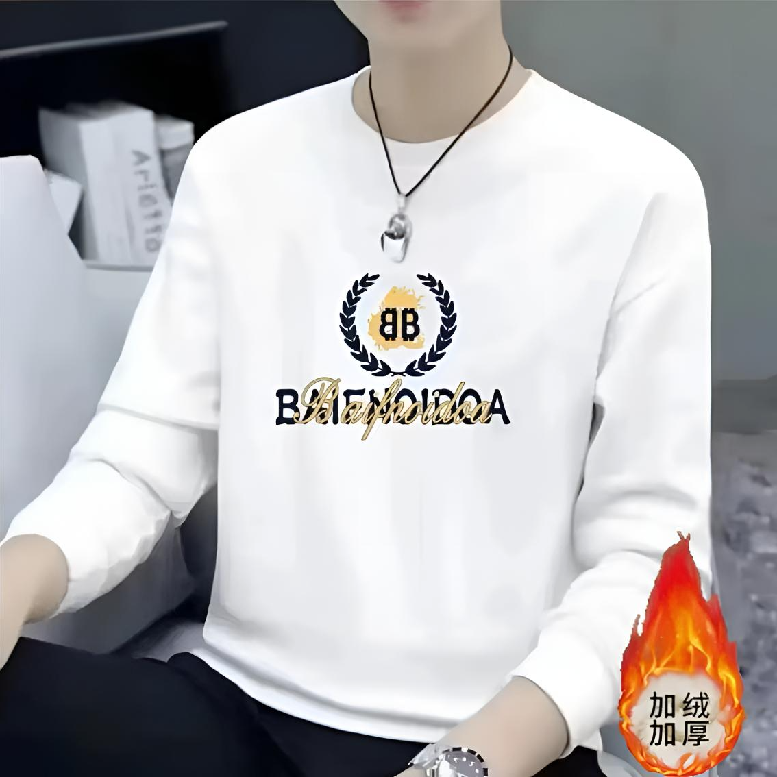 [加绒款]2025冬季加绒圆领长袖卫衣运动时尚简约百搭男女同款