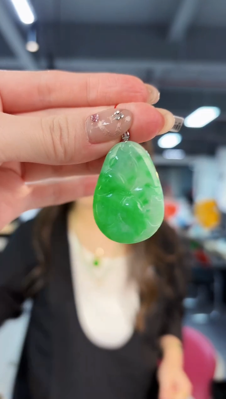 【闪购商品】翡翠颈饰18K金镶嵌缅料A货/支持复检/一件