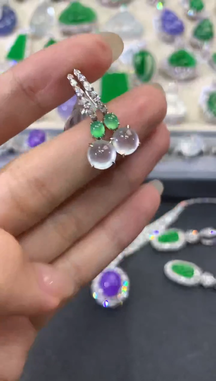 【闪购商品】翡翠耳饰18K金镶嵌w42     