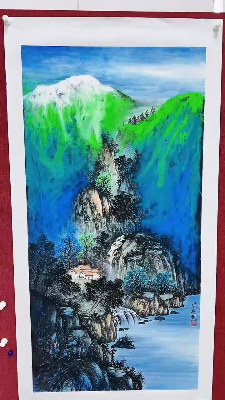 【闪购商品】绘画杨风顺绘画8平尺山水金奖紫袍作品