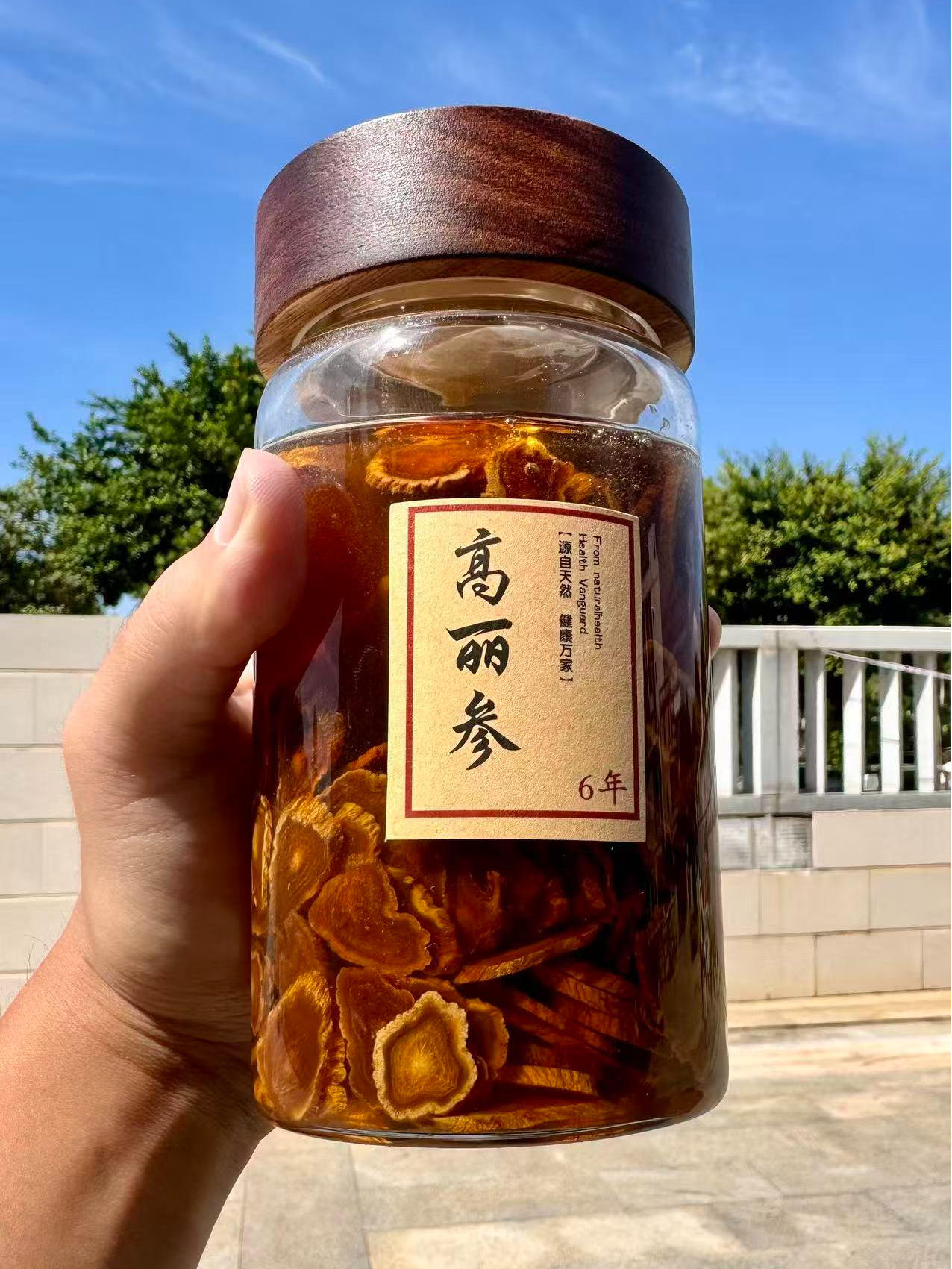 【高丽参蜜套餐】1个高硼硅玻璃瓶+150g高丽参片+500g龙眼蜜