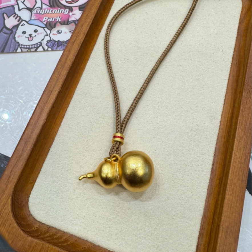铜合金吊坠 新中式国潮王王嘉尔同款葫芦项链手工绳子款气质0082N