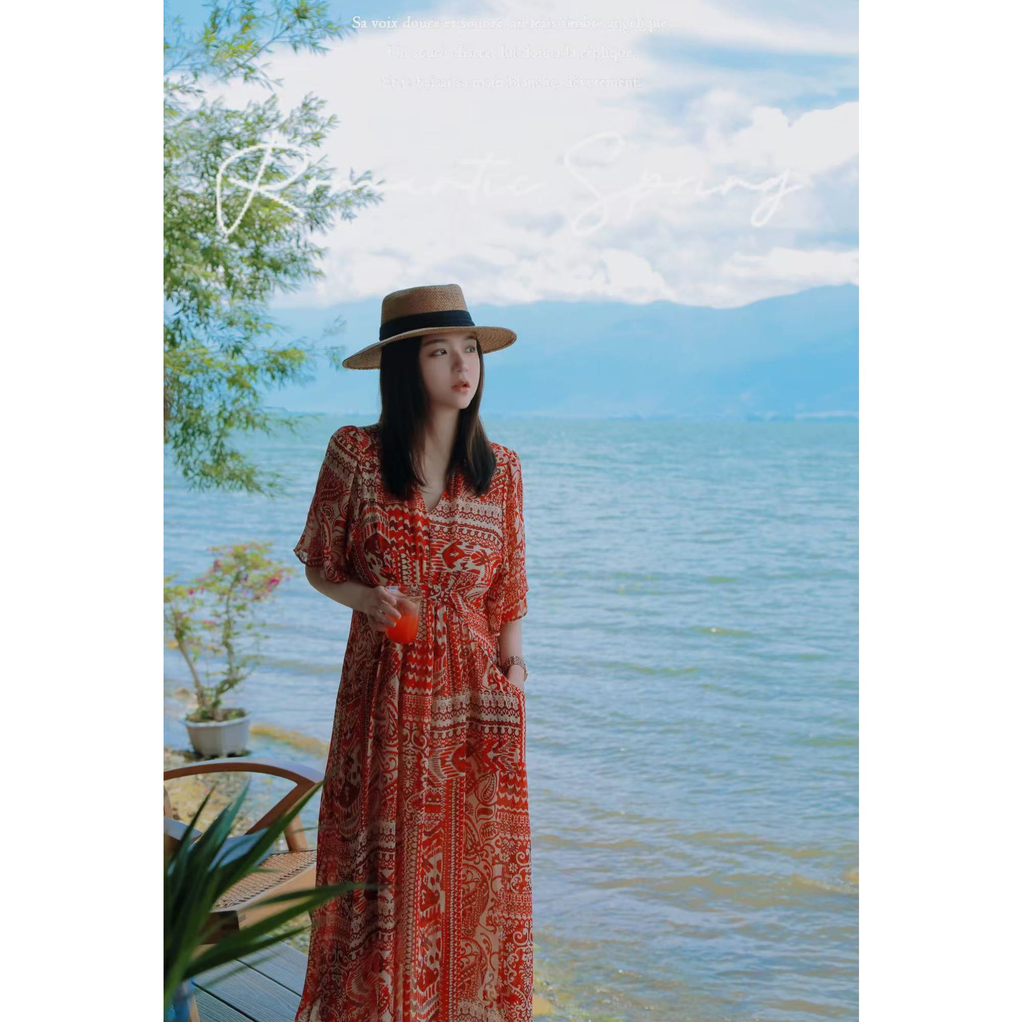 【蜜爷家】气质法式碎花连衣裙