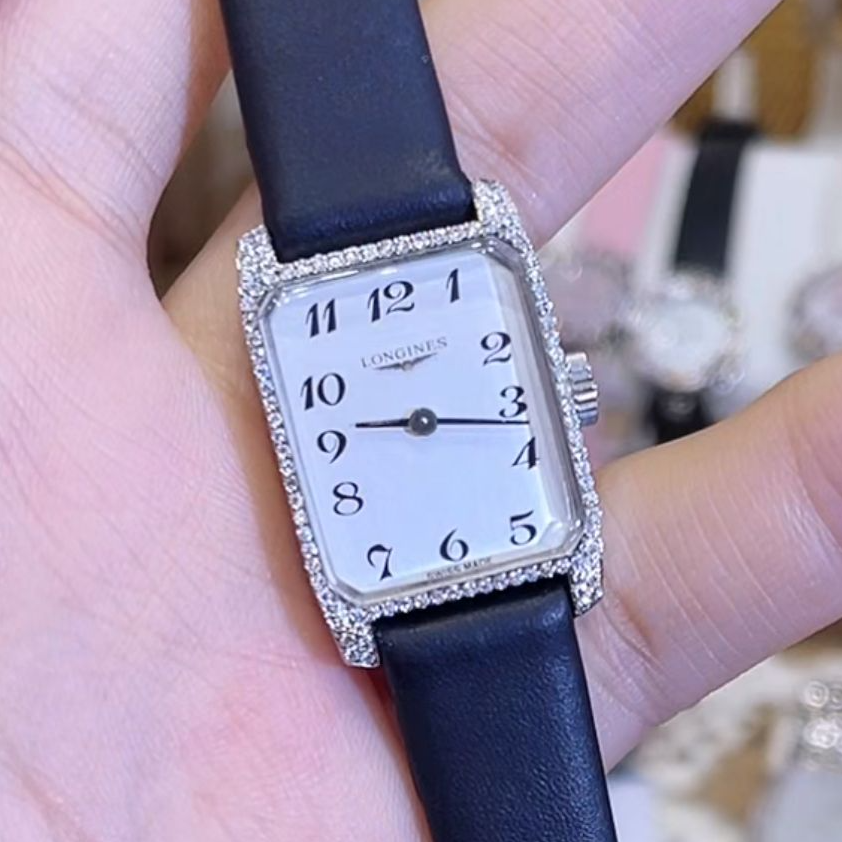 95新 Longines/浪琴 手动机械表后镶钻盘18x21/256104292