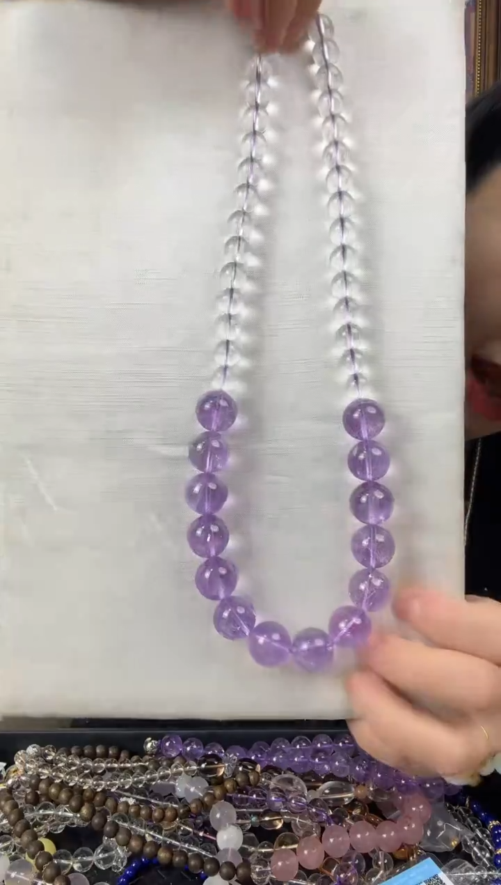 项链银S925镶嵌紫晶天然