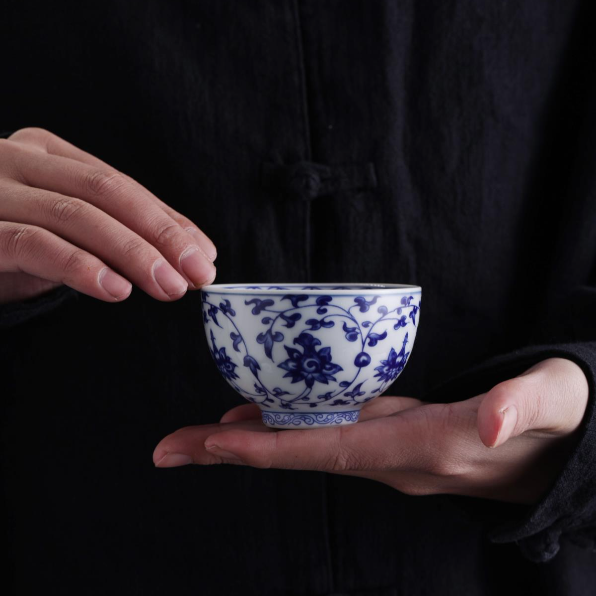 （旗舰号）缠枝莲主人杯家用办公送礼茶杯品茗杯客杯功夫茶具