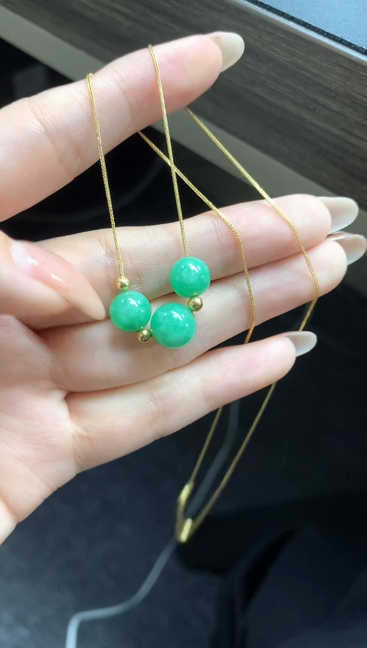 【闪购商品】翡翠套链18K金镶嵌套链|1800