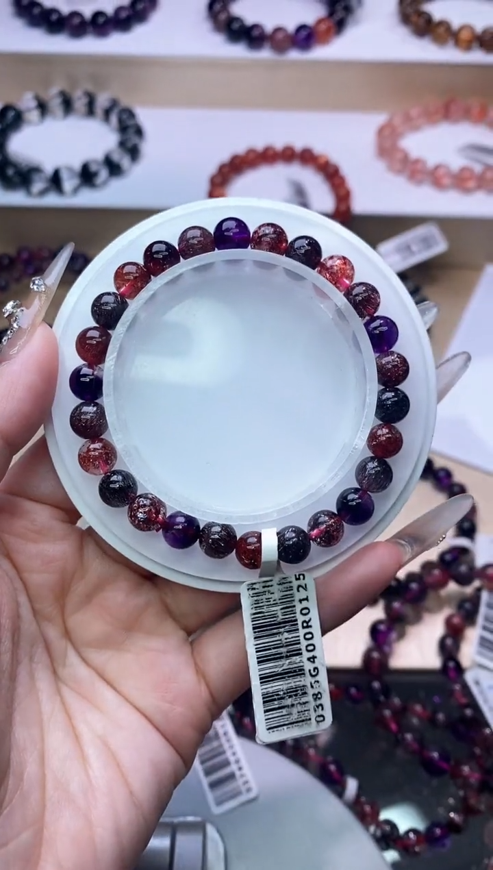 【闪购商品】水晶手链未镶嵌黑加仑超七单圈7m+