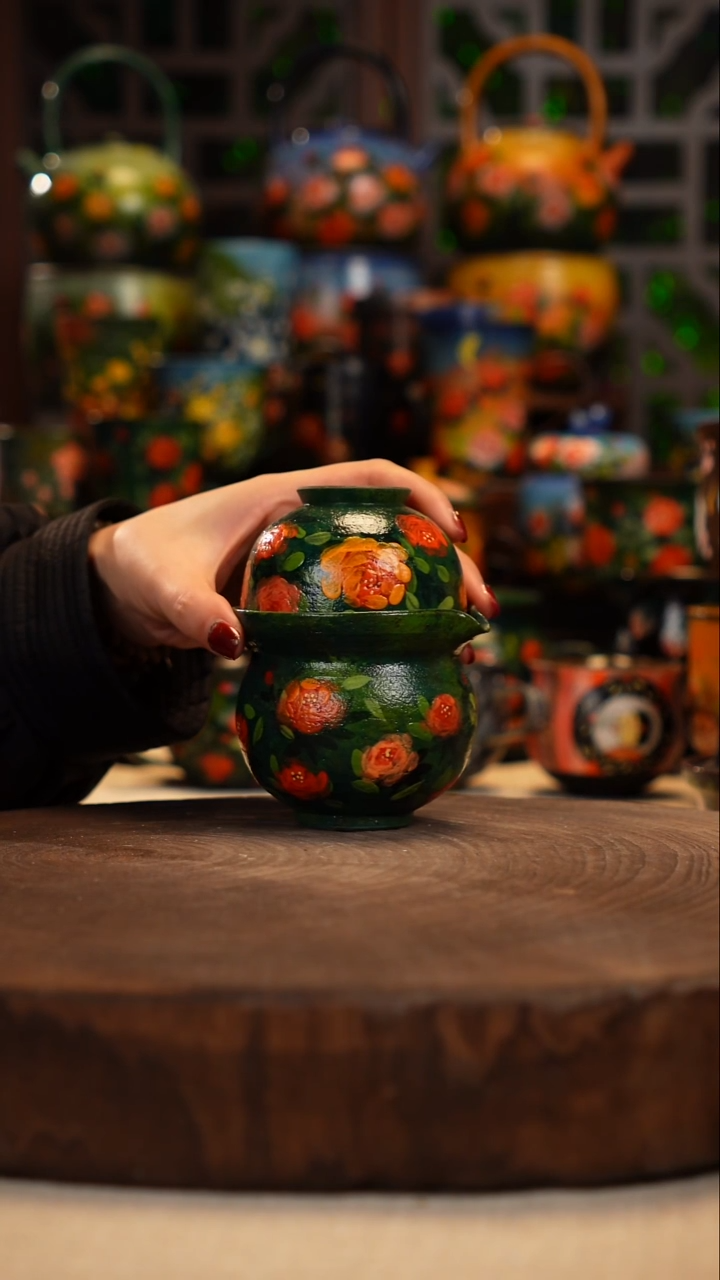 紫砂油画手绘釉下彩