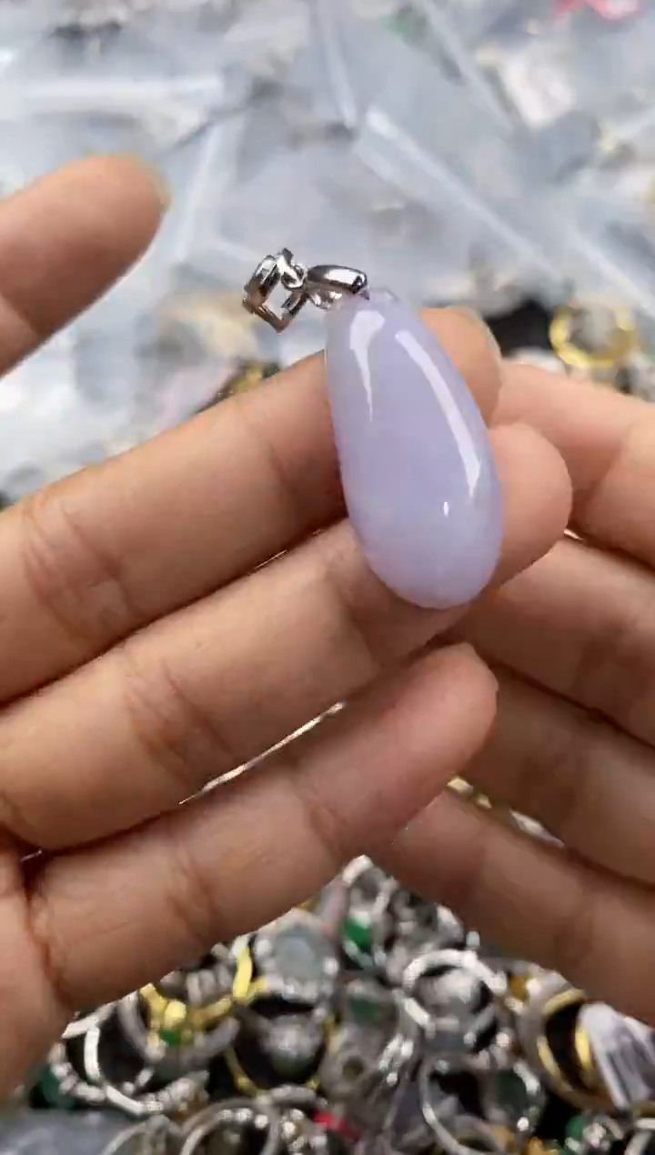 银S925镶嵌戒指翡翠555--2