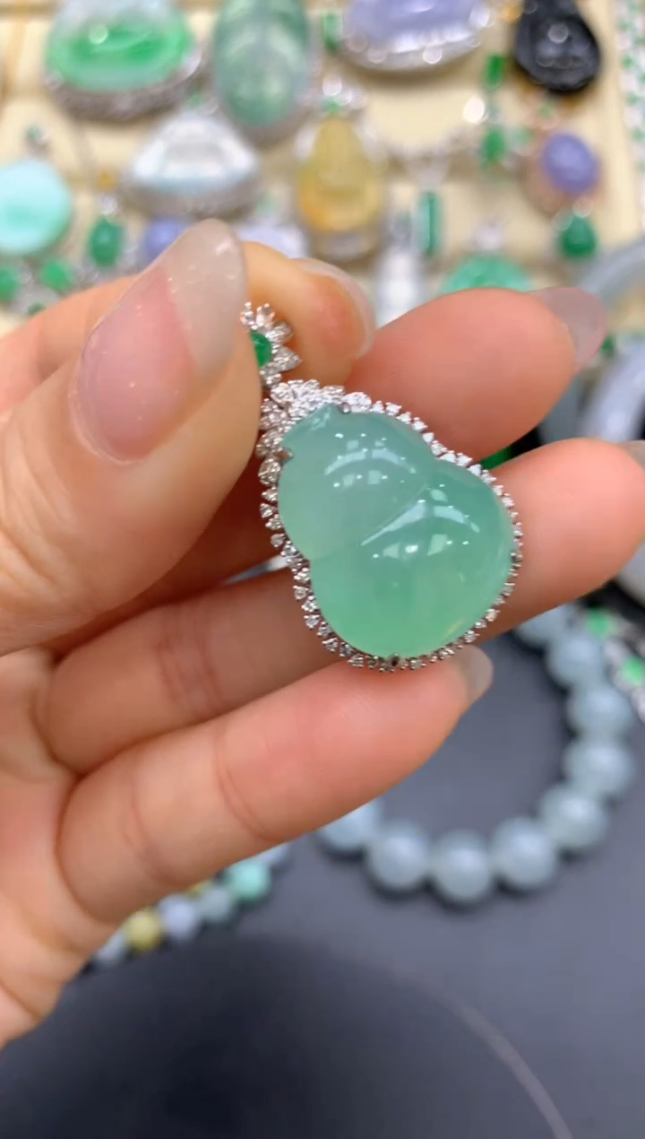 【闪购商品】翡翠颈饰18K金镶嵌351-中国好珍宝