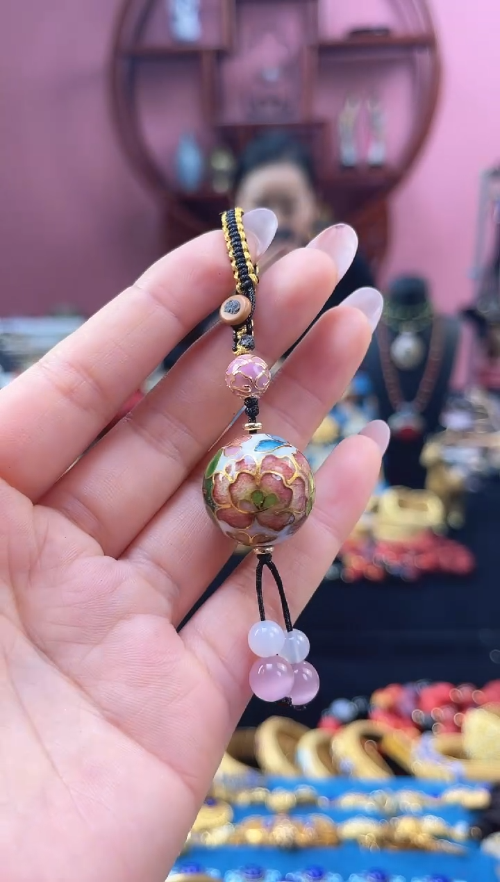 非遗 景泰蓝2.0单珠挂件 白色