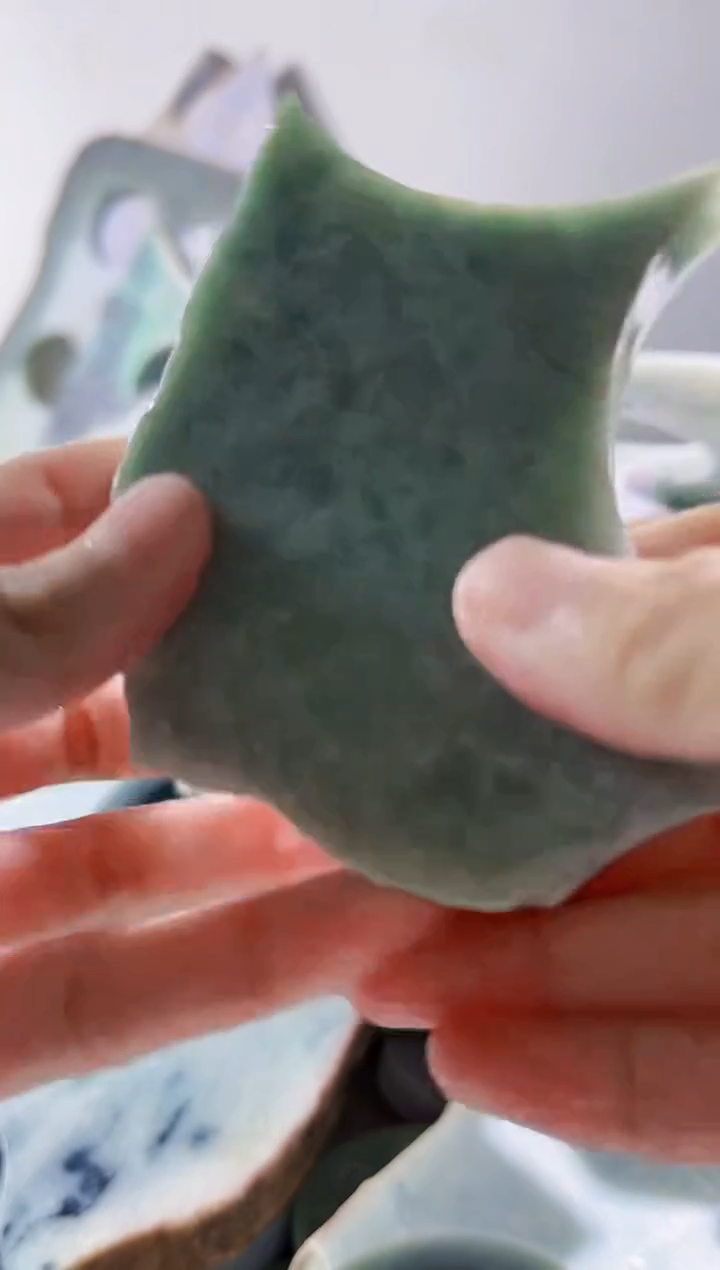 翡翠裸石缅甸翡翠A货柠7386