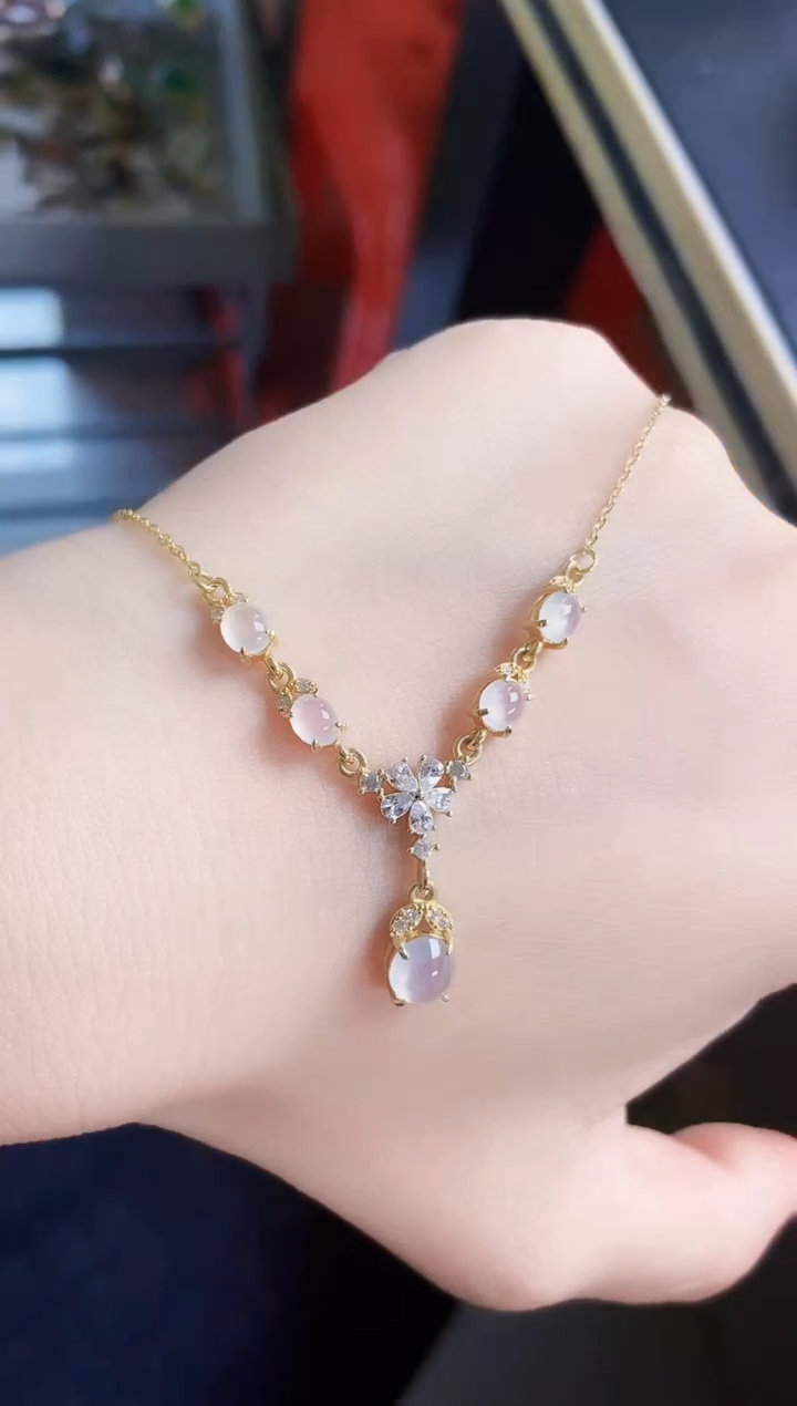 【闪购商品】翡翠颈饰银S925镶嵌4549874