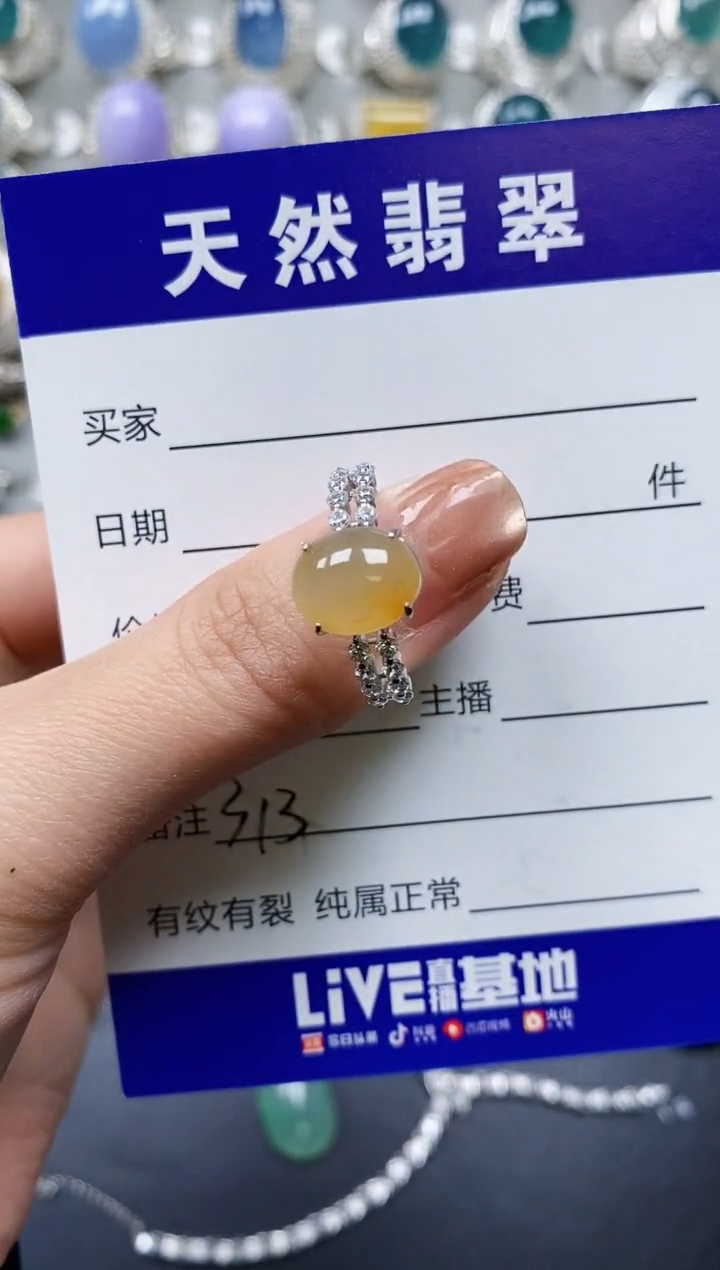 【闪购商品】翡翠戒指银S925镶嵌0313