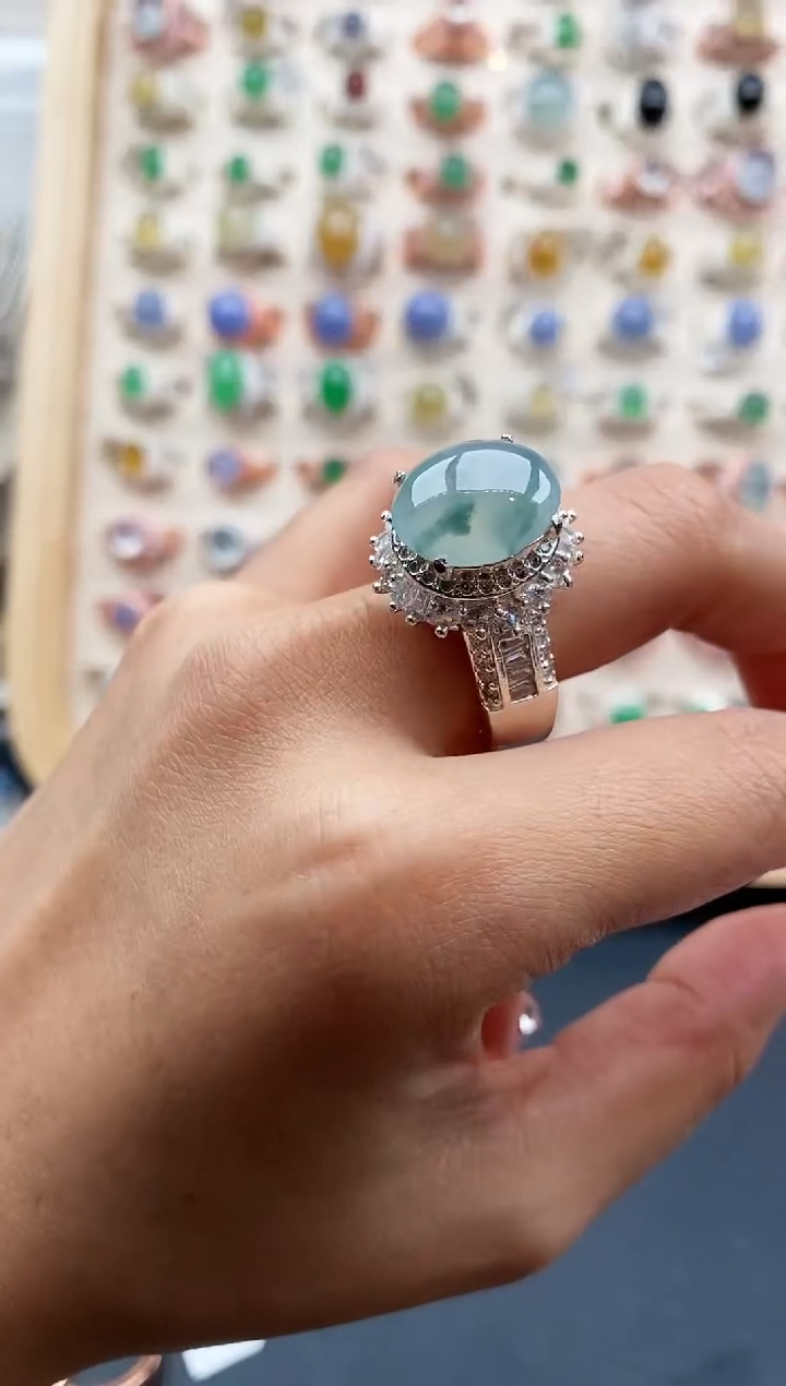 【闪购商品】翡翠戒指未镶嵌缅甸天然A货翡翠555  5+1