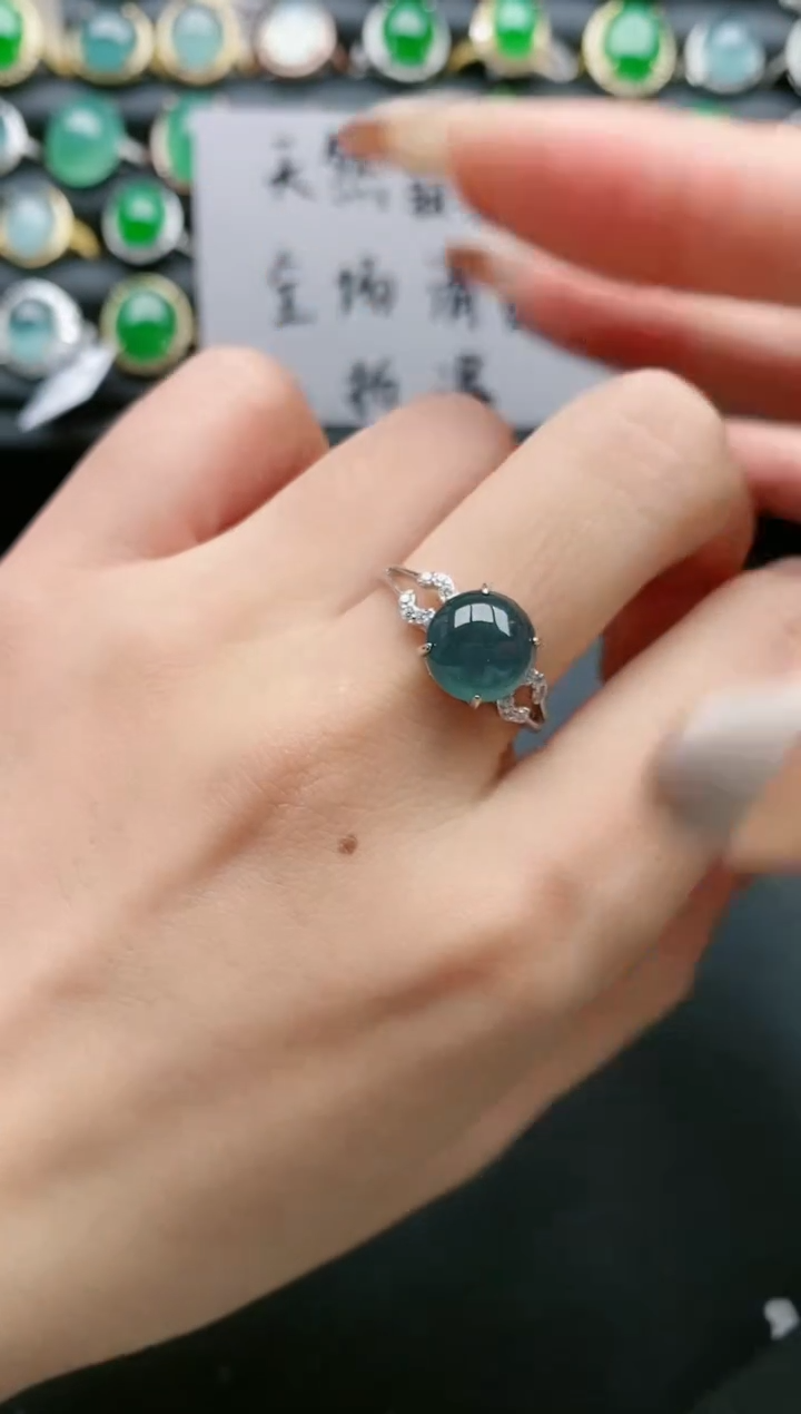 【闪购商品】翡翠戒指银S925镶嵌1111