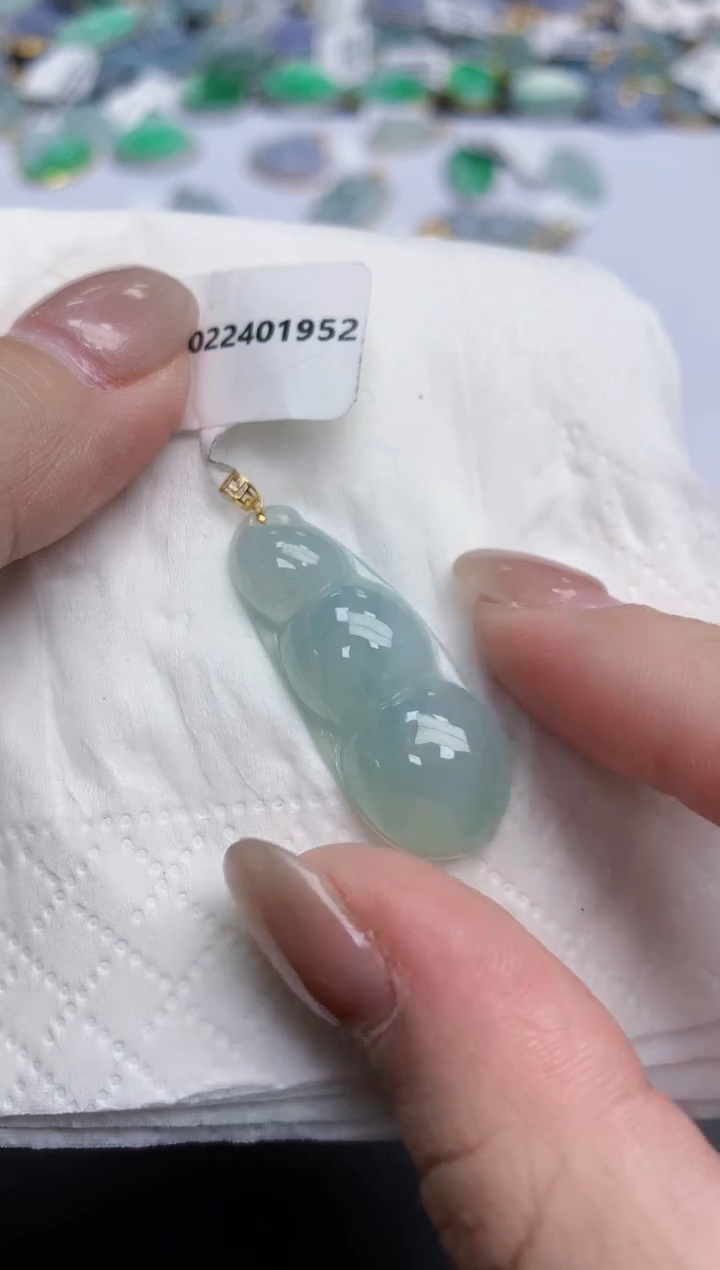 【闪购商品】翡翠颈饰18K金镶嵌天然缅甸翡翠A货