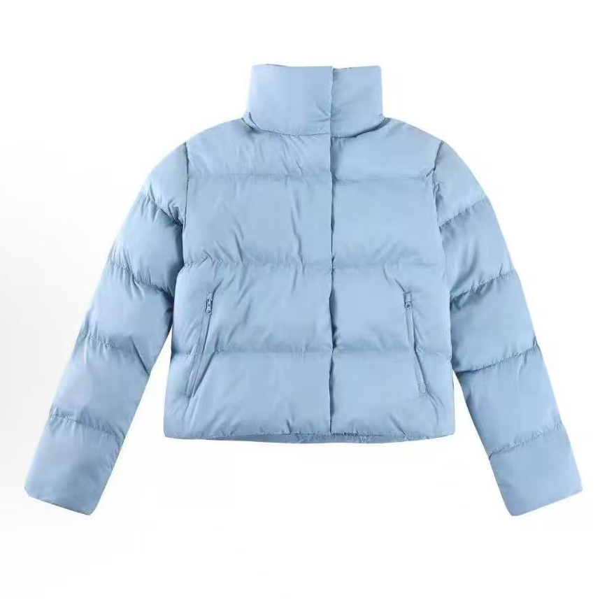 alo yoga 短款纯色立领保暖可调节抽绳长袖棉服