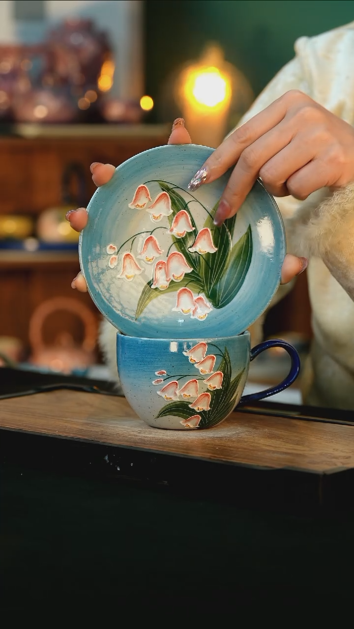 【闪购商品】杯手绘心瓷陶瓷浮力