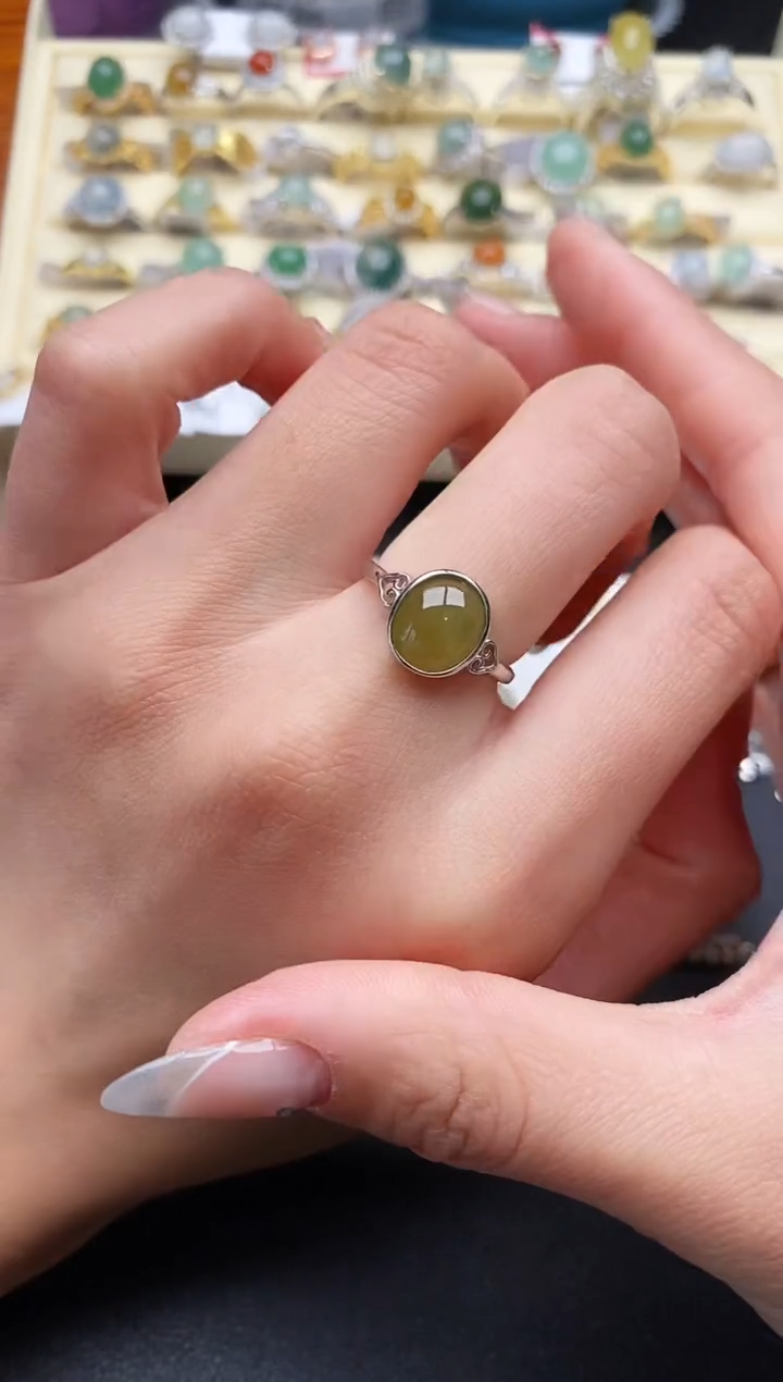 【闪购商品】翡翠戒指银S925镶嵌22222222+2