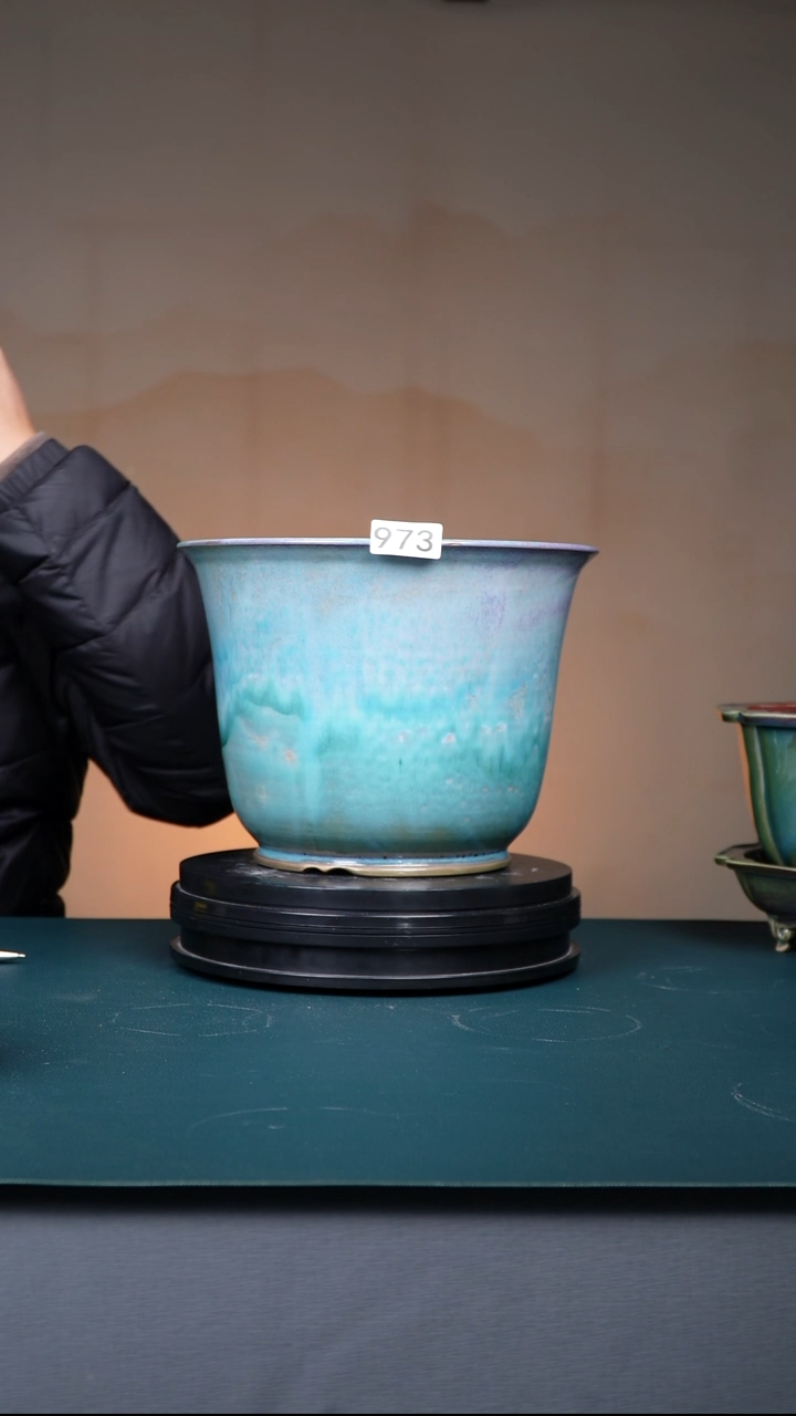其他瓷施****人973号青绿釉金钟盆