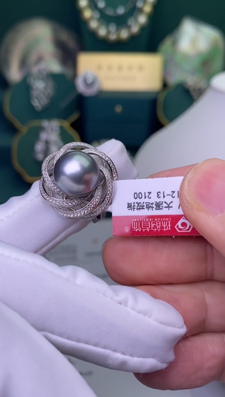 【闪购商品】海水珍珠戒指银S925镶嵌12-13