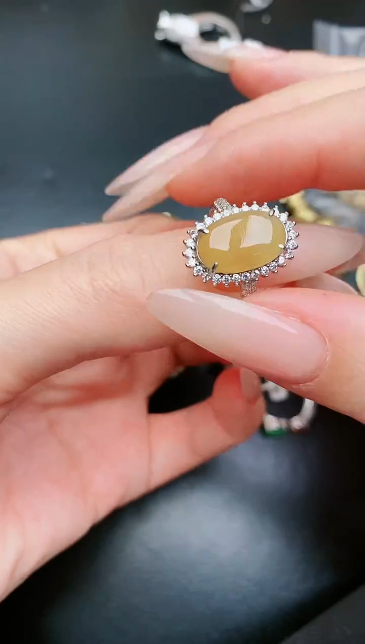 翡翠戒指银S925镶嵌.....