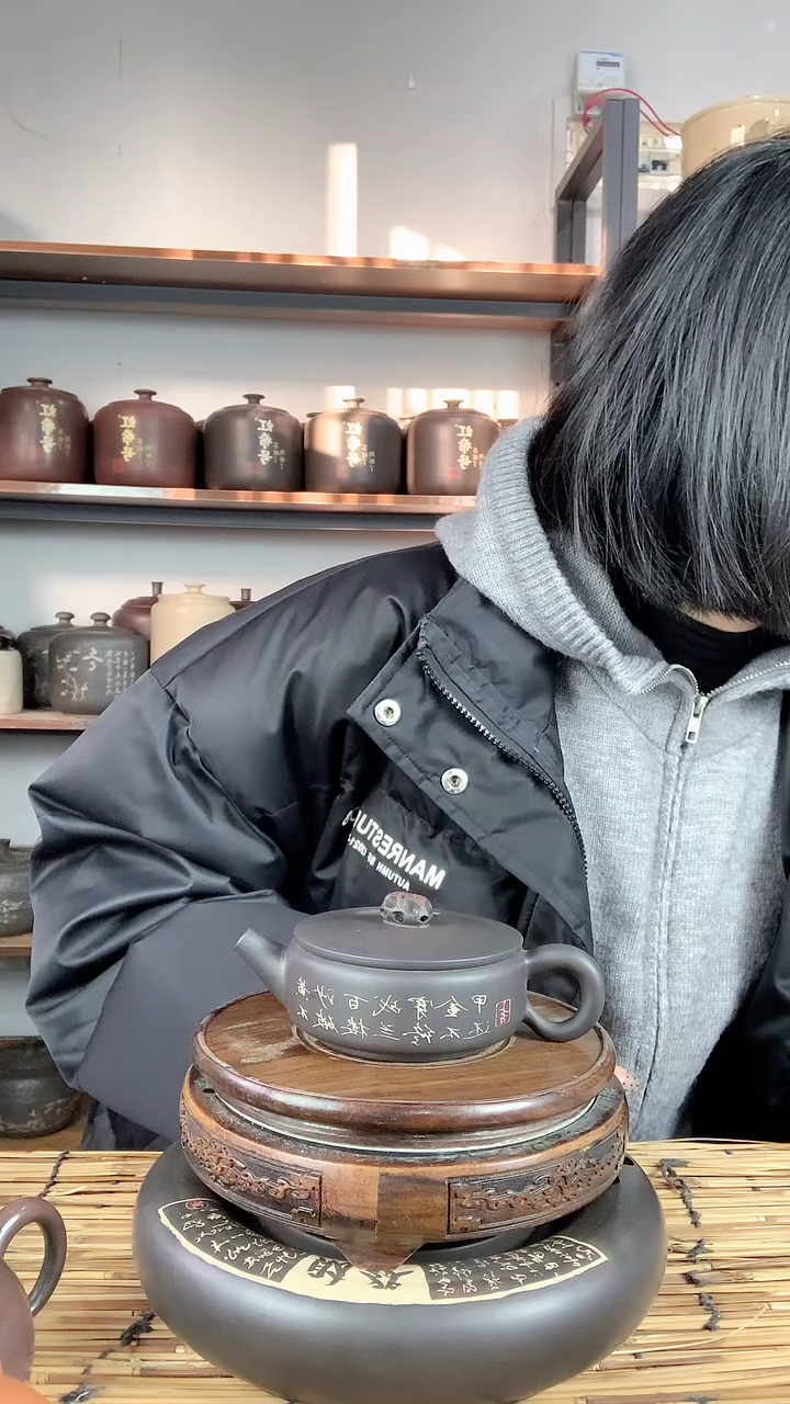 【闪购商品】罐建水紫陶手工彩填壶