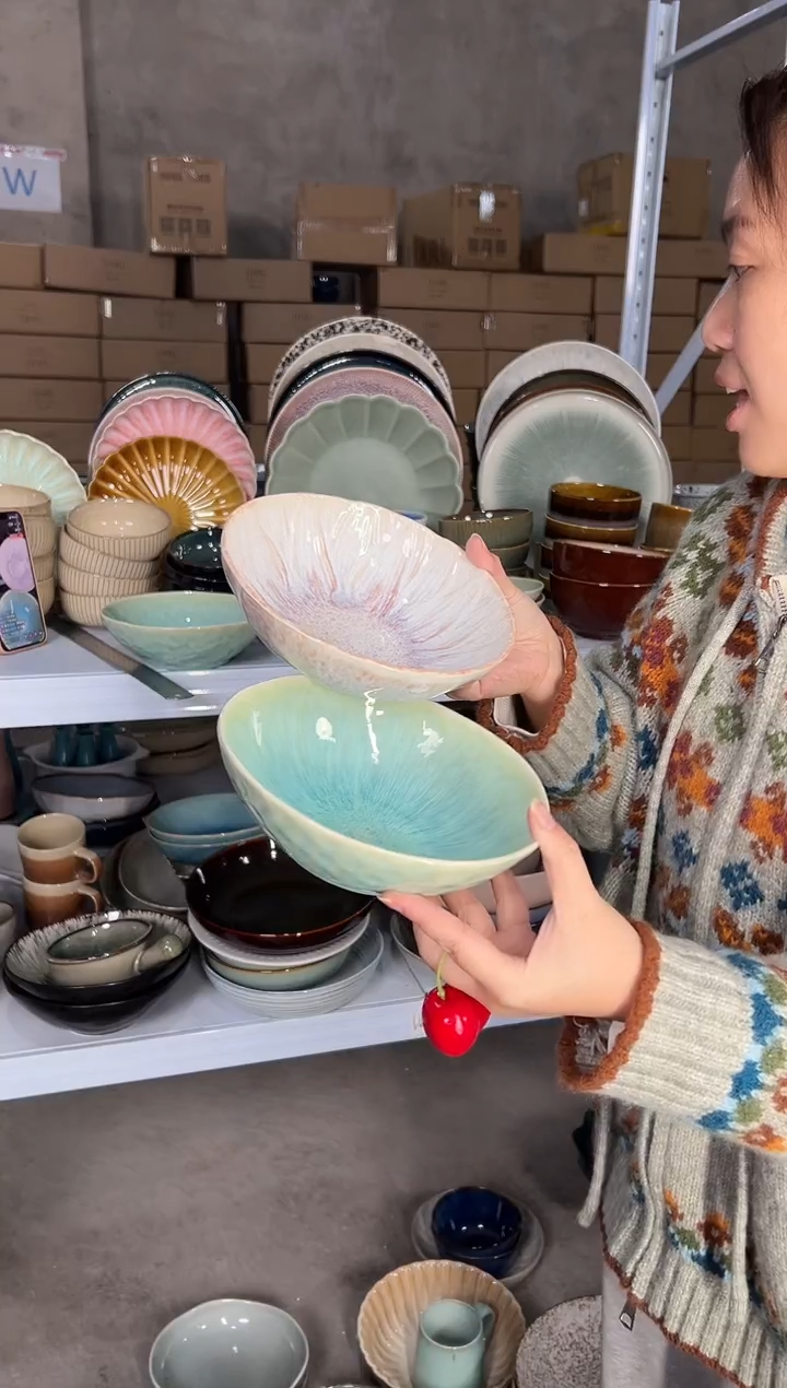 陶瓷外贸尾货瑕疵满20包邮X2菜碗组合