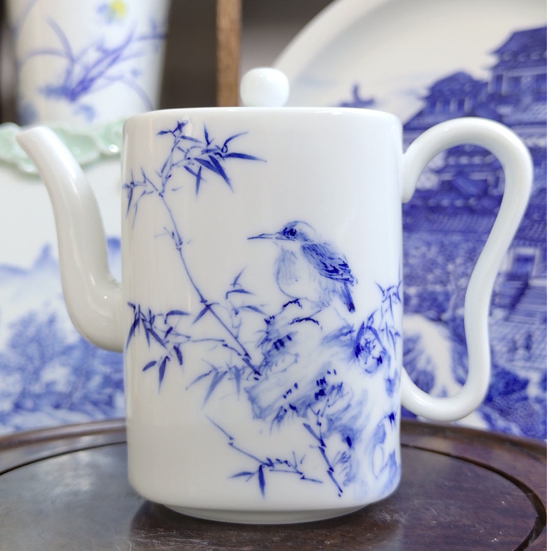 手绘节节高升泡茶壶带盖手工简约陶瓷