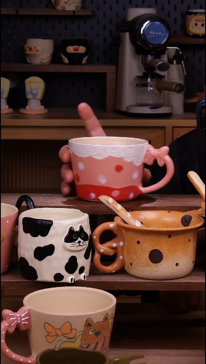 杯子陶景德镇可爱设计师款陶瓷