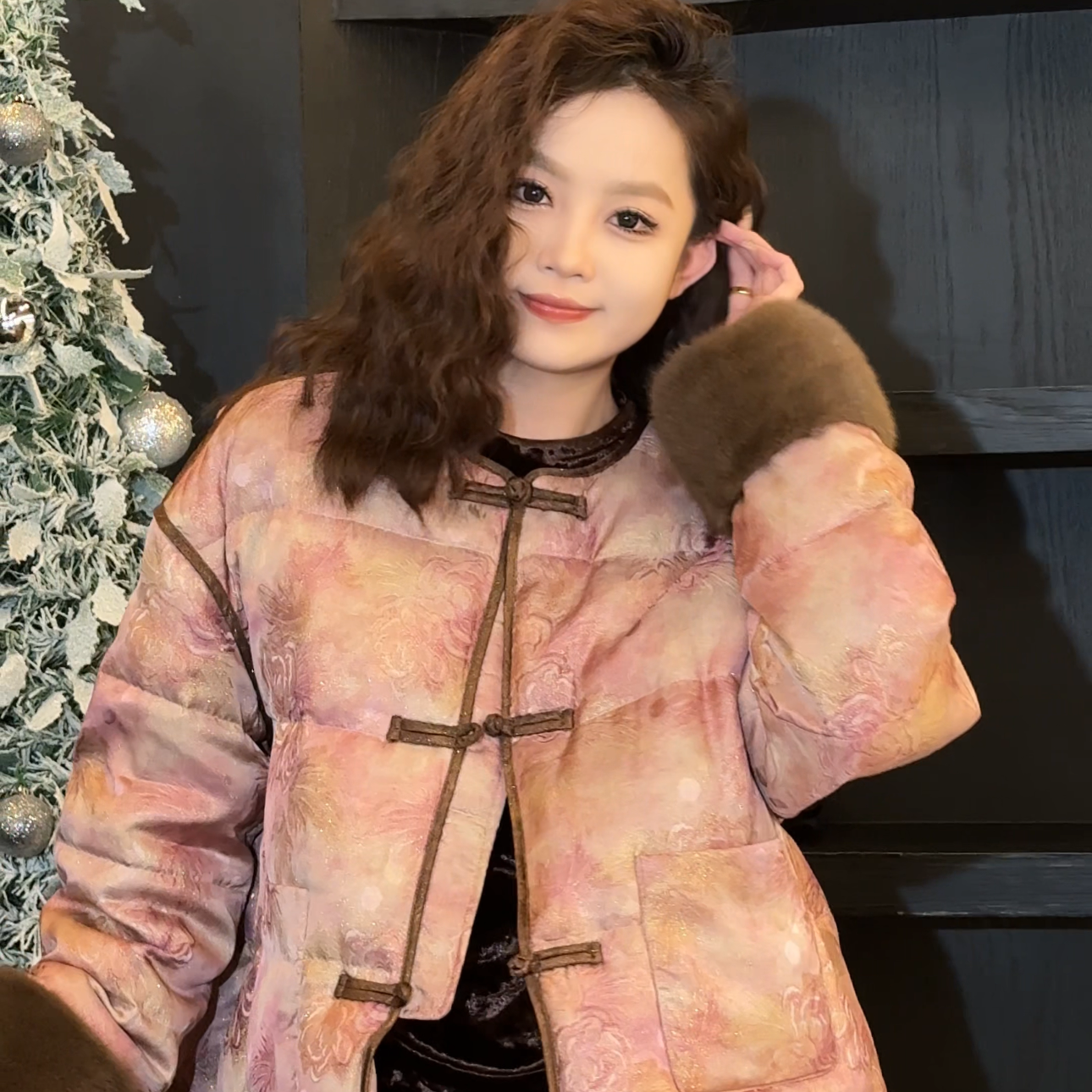 【佩吉】气质时尚百搭新中白鹅绒羽绒外套120264